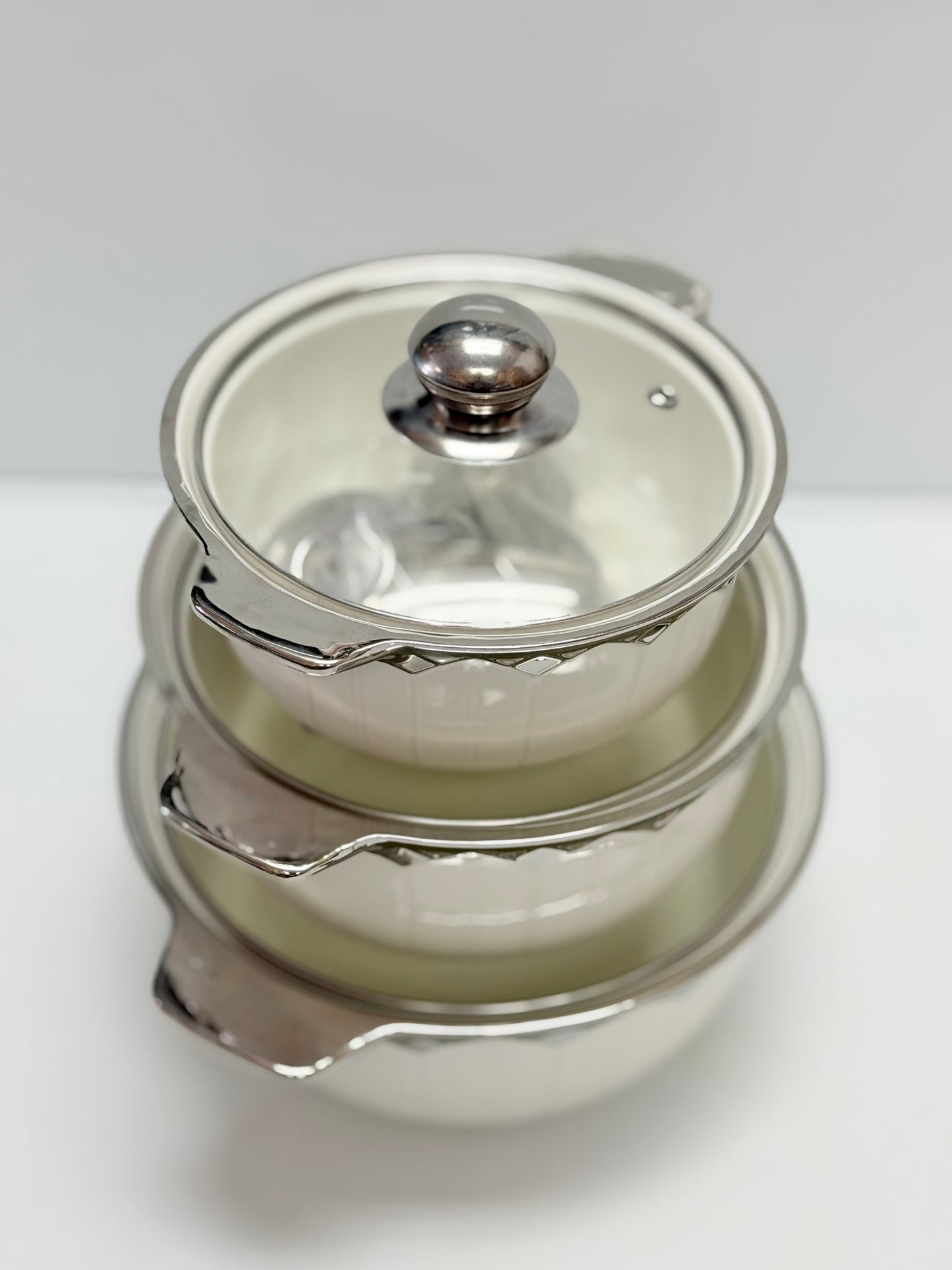 Elegant 3-Piece Ceramic Soup Pot Set