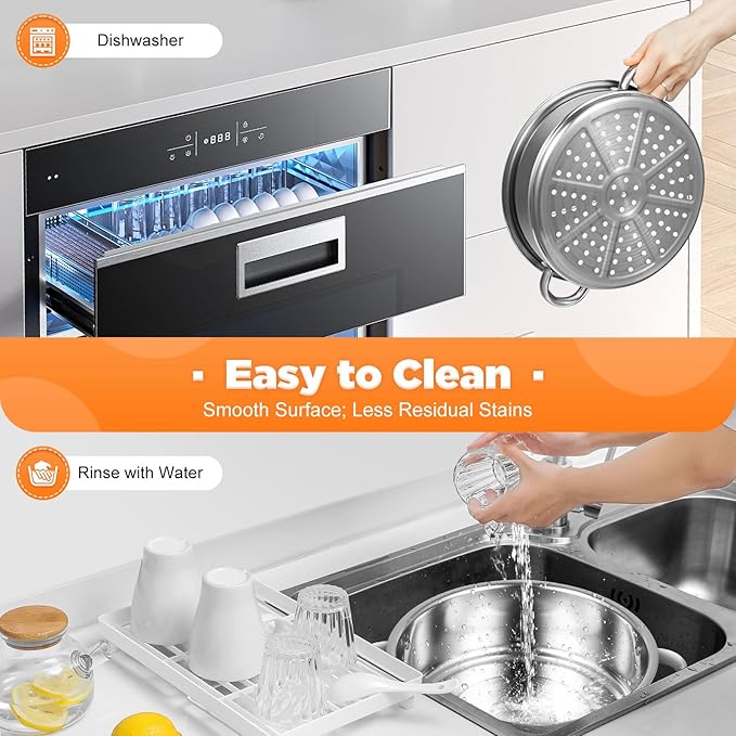🟦 38cm Stainless Steel Steamer Pot